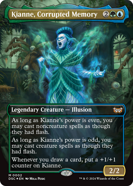 Kianne, Corrupted Memory (Borderless) [Duskmourn: House of Horror Commander] Foil