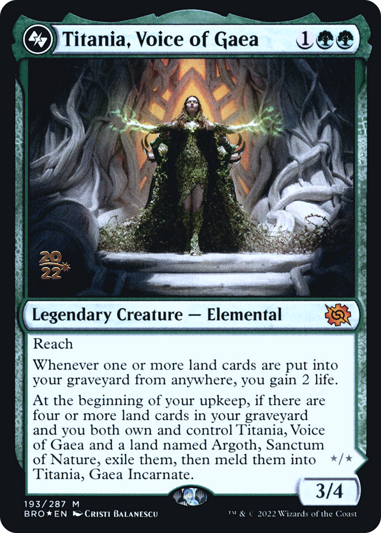 Titania, Voice of Gaea [The Brothers' War Prerelease Promos]