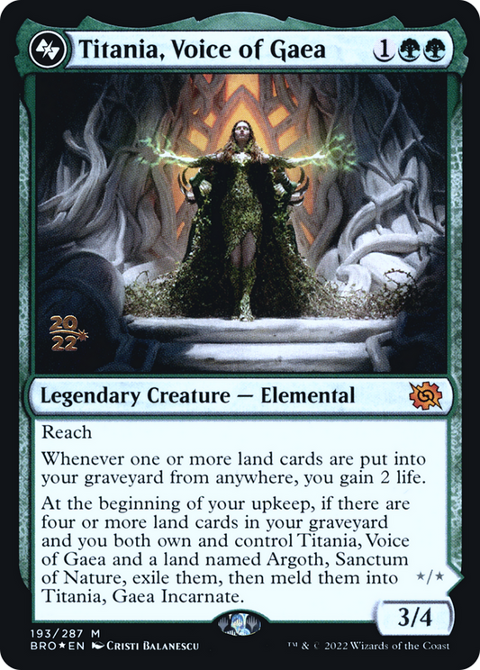 Titania, Voice of Gaea [The Brothers' War Prerelease Promos]