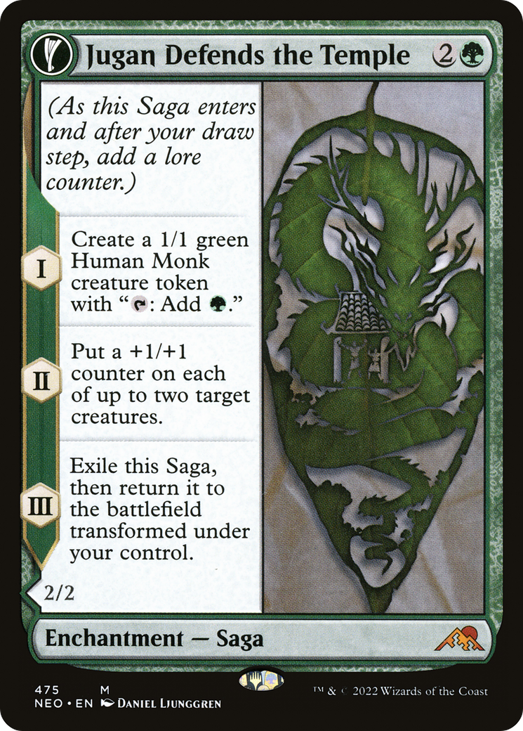 Jugan Defends the Temple // Remnant of the Rising Star (Extended Art) (475) - Kamigawa: Neon Dynasty
