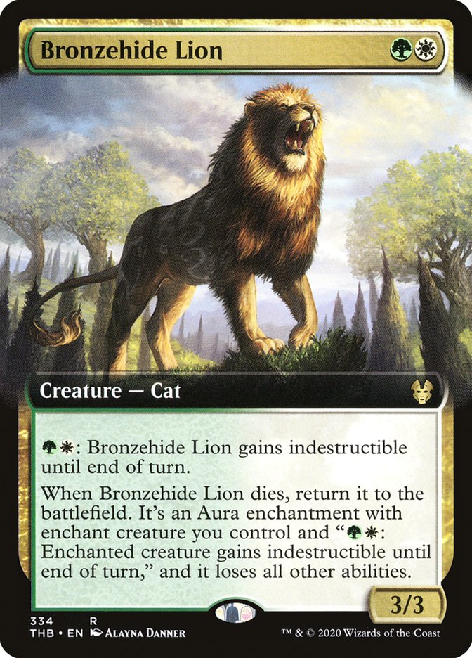 Bronzehide Lion (Extended Art) [Theros Beyond Death] | Silver Goblin