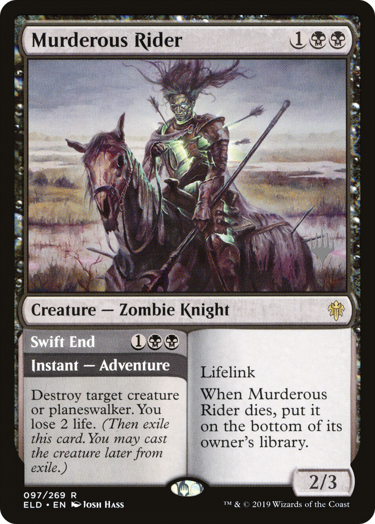 Murderous Rider // Swift End (97p) - Throne of Eldraine Promos