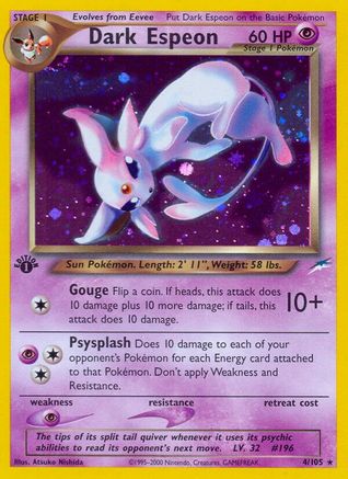 Dark Espeon (4) (1st Edition) Holofoil - Neo Destiny
