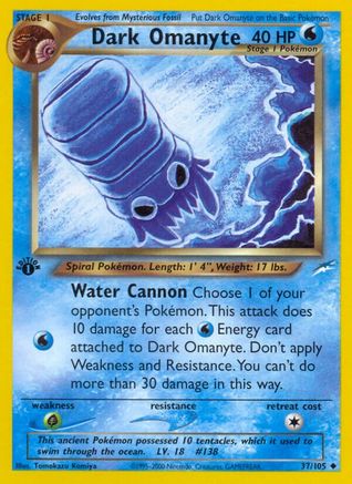 Dark Omanyte (37) (1st Edition) - Neo Destiny