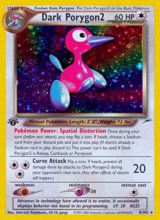 Dark Porygon2 (8) (1st Edition) Holofoil - Neo Destiny