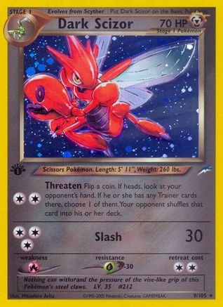 Dark Scizor (9) (1st Edition) Holofoil - Neo Destiny