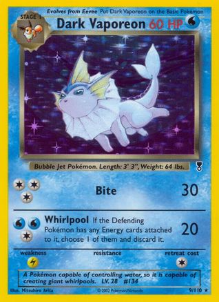Dark Vaporeon (9) Holofoil - Legendary Collection