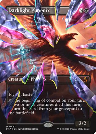 Darklight Phoenix (Borderless Shattered Mirror) (453) Facet Foil - Reality Fracture