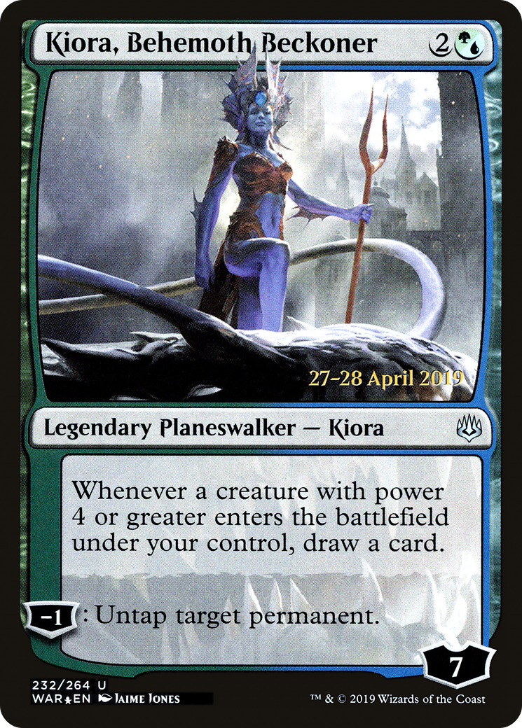 Kiora, Behemoth Beckoner (232s) Foil - War of the Spark Promos