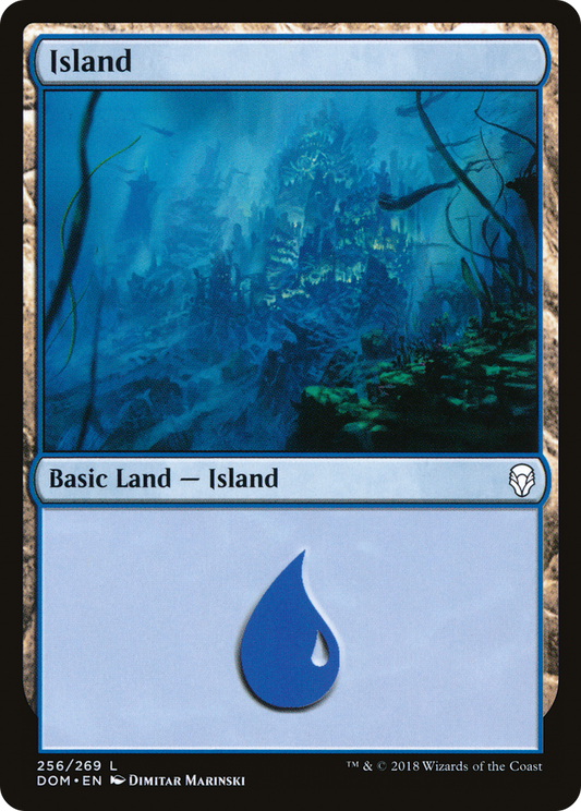 Island (256) [Dominaria] Foil