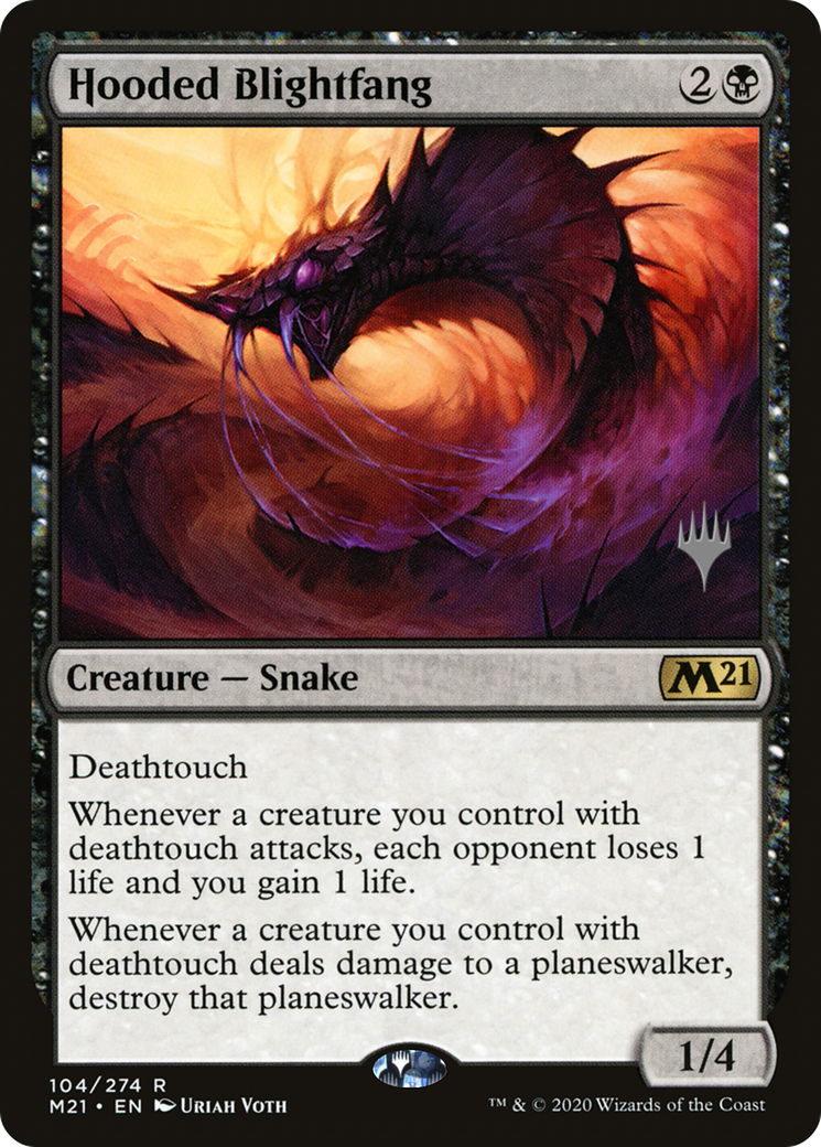 Hooded Blightfang (104p) - Core Set 2021 Promos