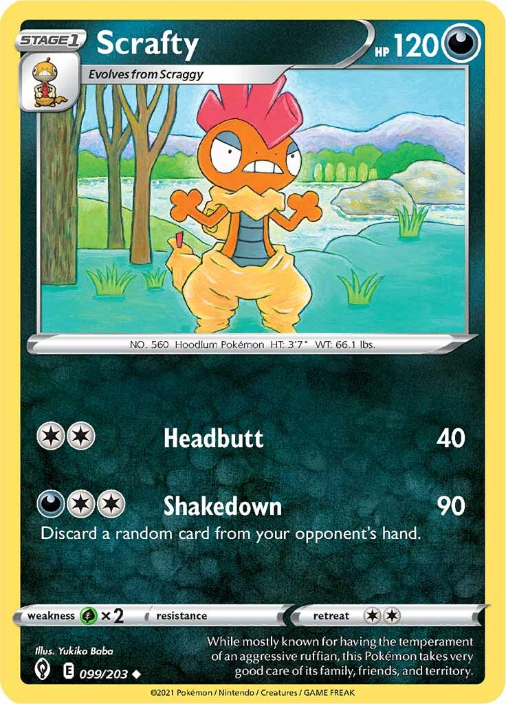 Scrafty (099/203) [Sword & Shield: Evolving Skies] | Silver Goblin