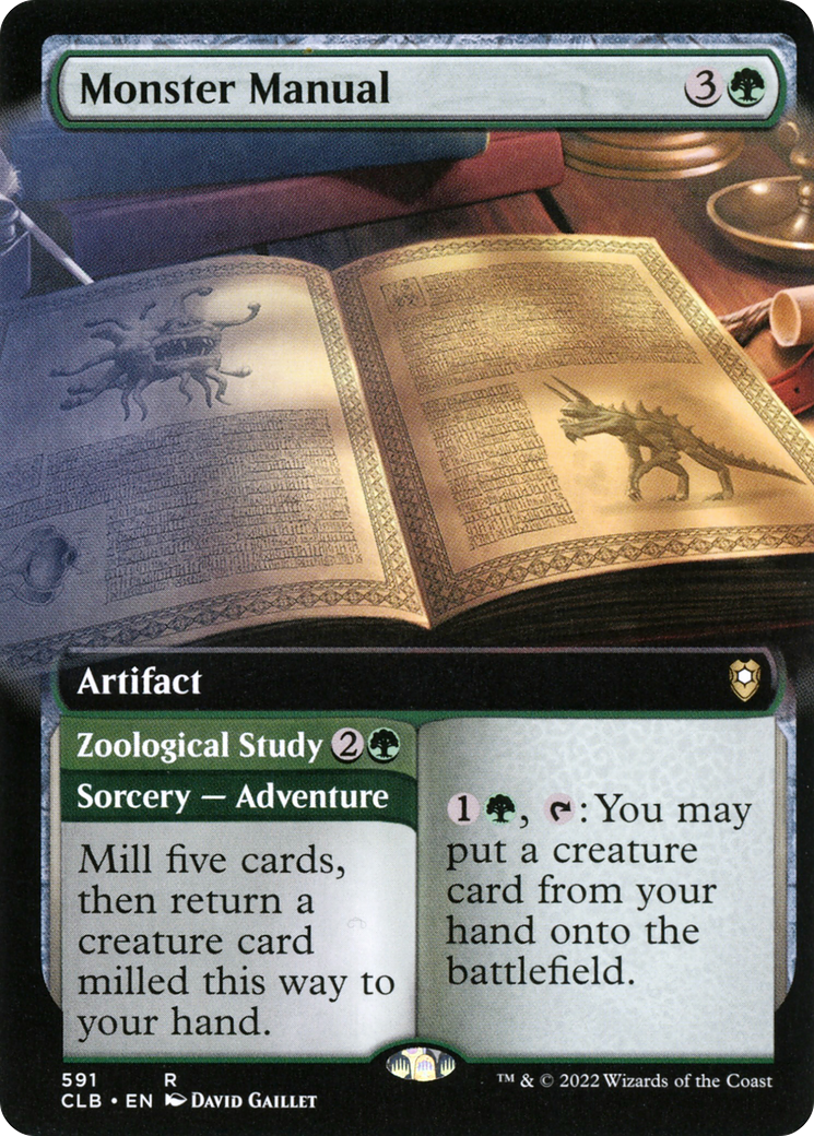 Monster Manual // Zoological Study (Extended Art) (591) Foil - Commander Legends: Battle for Baldur's Gate