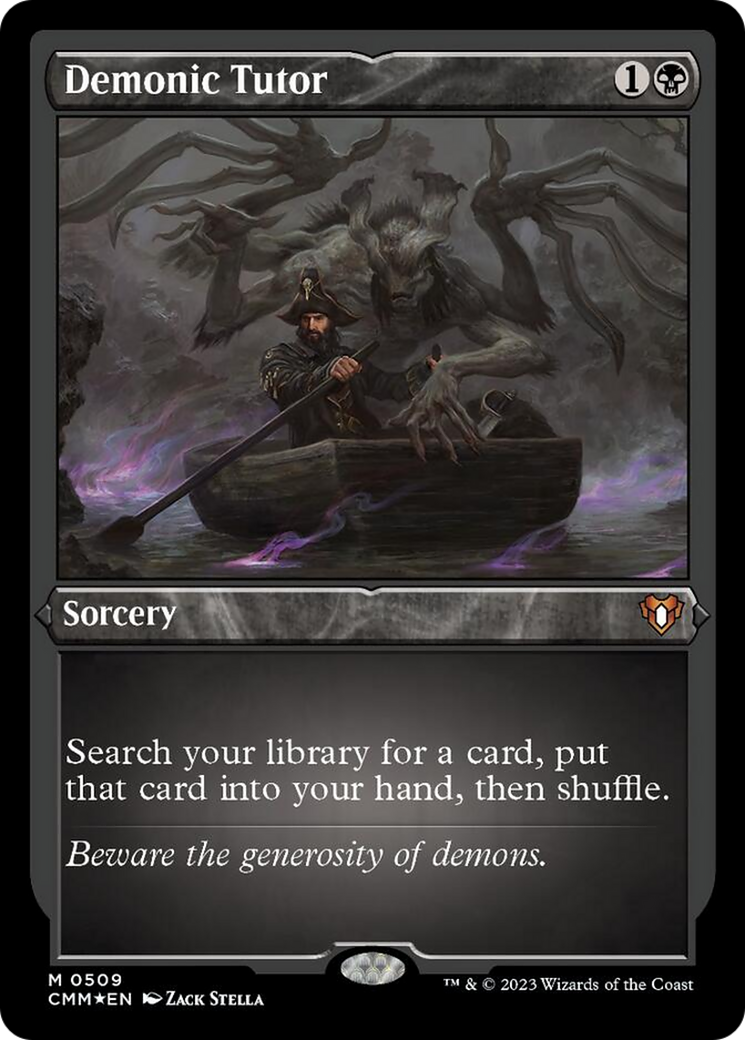 Demonic Tutor (Foil Etched) [Commander Masters] | Silver Goblin