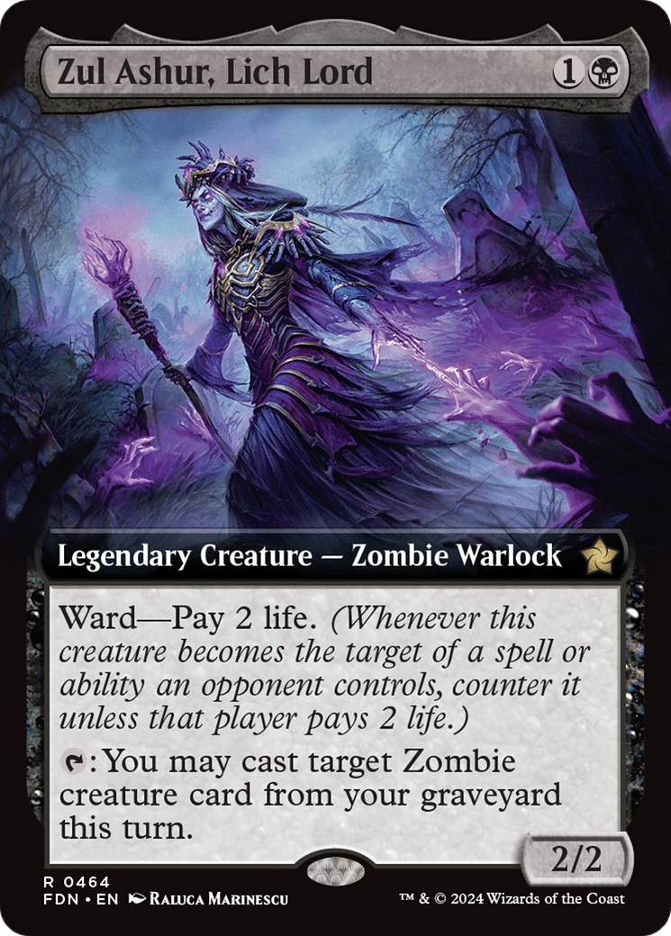 Zul Ashur, Lich Lord (Extended Art) [Foundations] | Silver Goblin