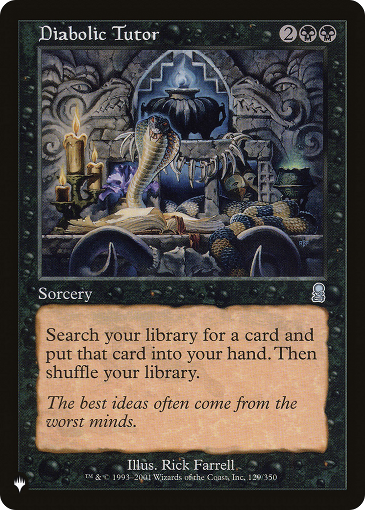 Diabolic Tutor (Retro) (ODY-129) - The List