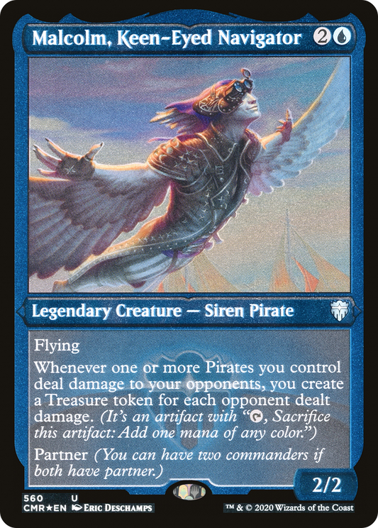 Malcolm, Keen-Eyed Navigator (560) Foil - Commander Legends