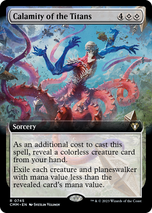 Calamity of the Titans (Extended Art) [Commander Masters] Foil