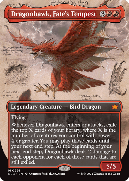 Dragonhawk, Fate's Tempest (Borderless) [Bloomburrow] Foil