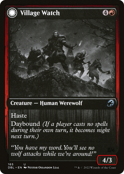 Village Watch // Village Reavers (165) Foil - Innistrad: Double Feature