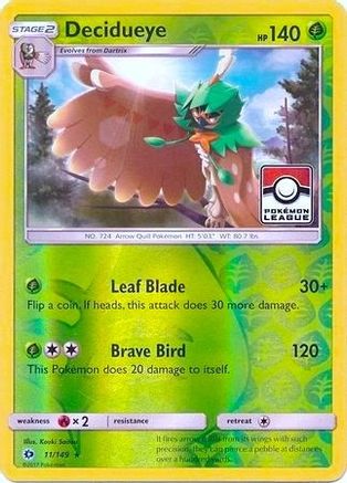 Decidueye (Pokemon League) (11) Reverse Holofoil - Sun & Moon