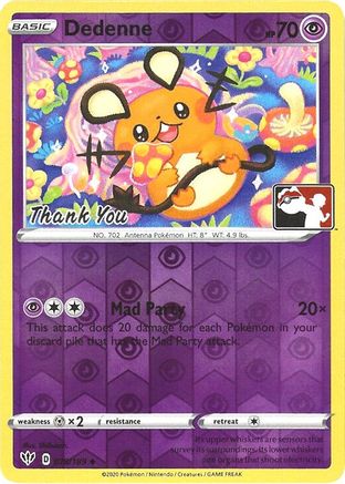 Dedenne (Pokemon League) [Thank You] (78) Reverse Holofoil - Darkness Ablaze