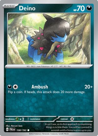 Deino (138) Reverse Holofoil - Paldea Evolved