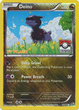 Deino (Pokemon League) [1st Place] (97) Reverse Holofoil - Legendary Treasures