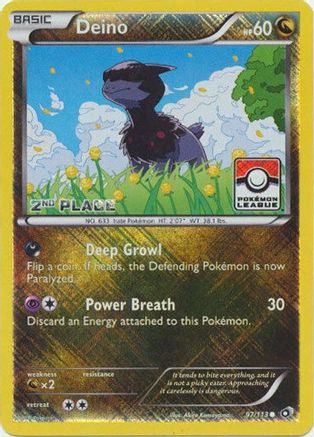Deino (Pokemon League) [2nd Place] (97) Reverse Holofoil - League & Championship Cards