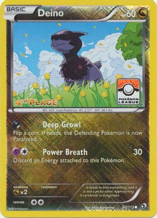 Deino (Pokemon League) [4th Place] (97) Reverse Holofoil - League & Championship Cards