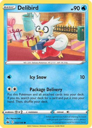 Delibird (32) Reverse Holofoil - Chilling Reign