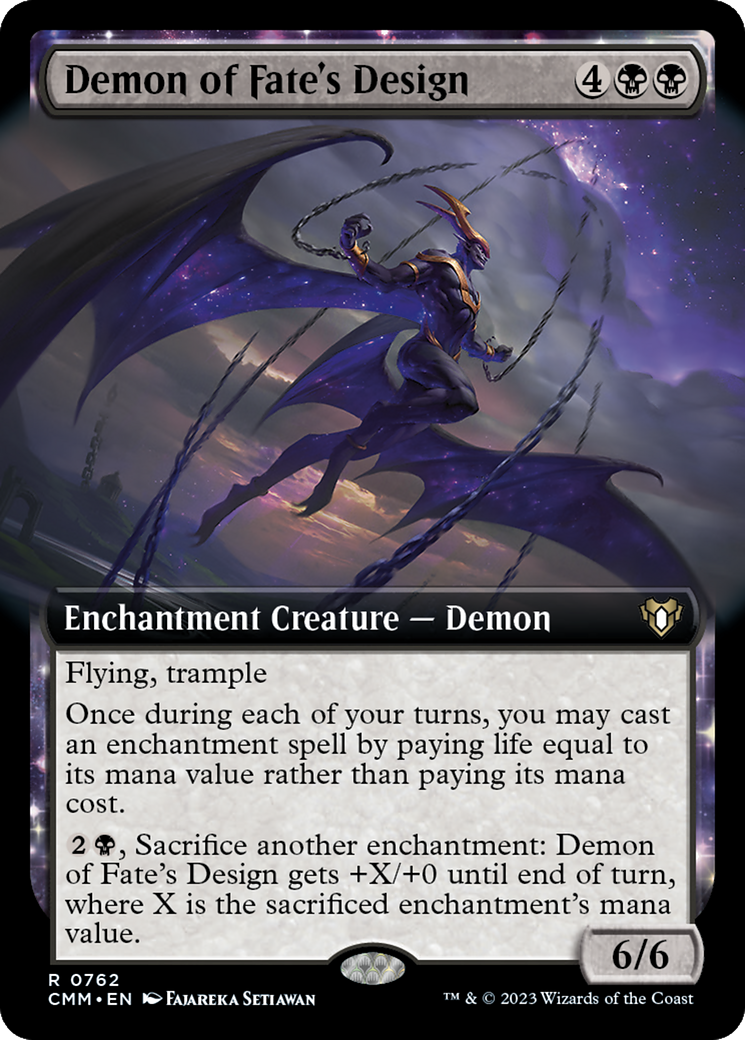 Demon of Fate's Design (Extended Art) (762) Foil - Commander Masters