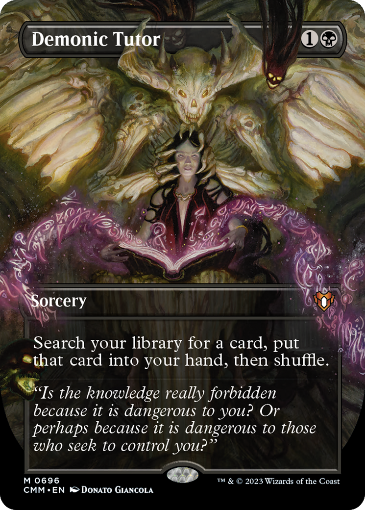 Demonic Tutor (Borderless) (696) Foil - Commander Masters