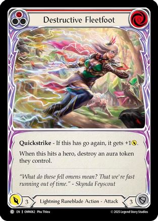 Destructive Fleetfoot (Red) (OMN062) Rainbow Foil - Omens of the Third Age