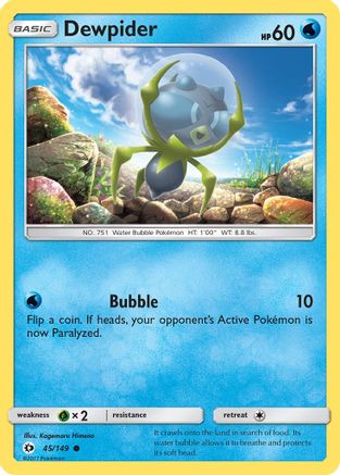 Dewpider (45) Reverse Holofoil - Sun & Moon