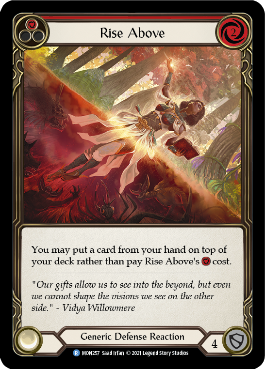 Rise Above (Red) [MON257-RF] (Monarch)  1st Edition Rainbow Foil | Silver Goblin