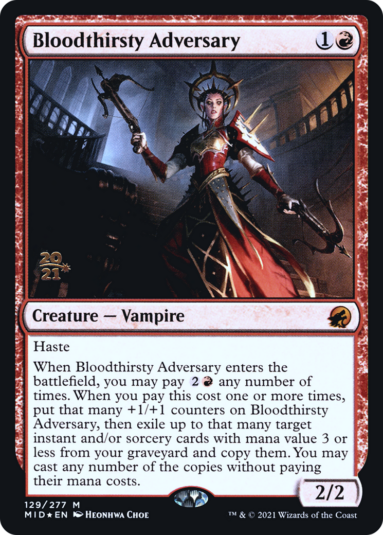 Bloodthirsty Adversary (129s) Foil - Innistrad: Midnight Hunt Promos