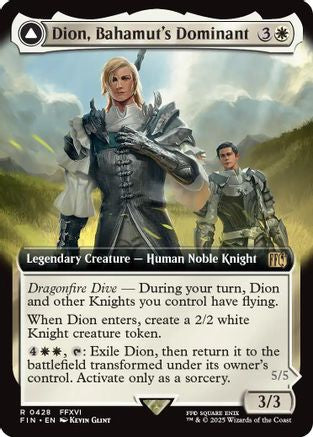 Dion, Bahamut's Dominant// Bahamut, Warden of Light (Extended Art) (428) Foil - FINAL FANTASY