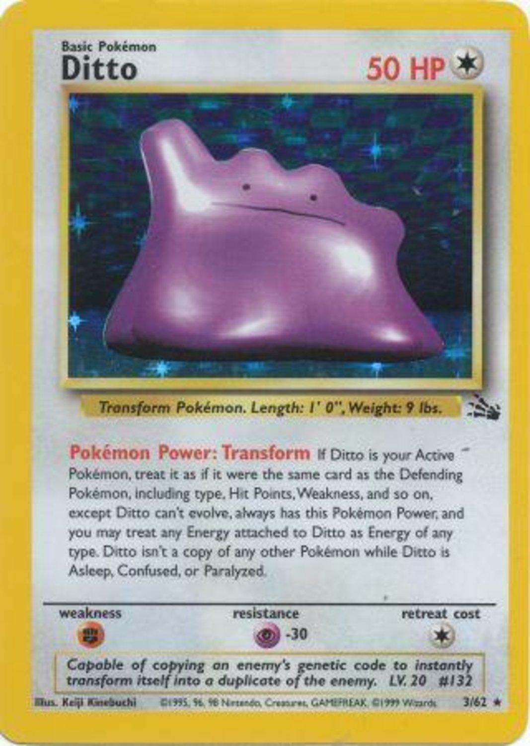 Ditto (3) (Unlimited) Holofoil - Fossil