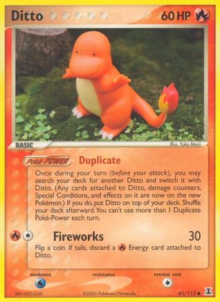 Ditto (Charmander) (61) Reverse Holofoil - Delta Species