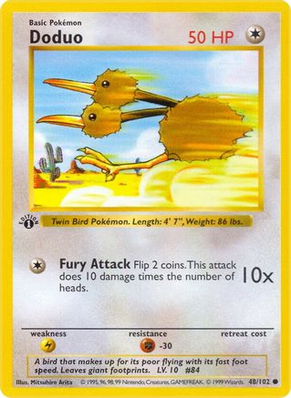 Doduo (48) (Unlimited) - Base Set (Shadowless)