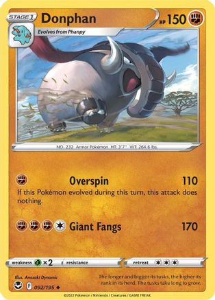 Donphan (92) Reverse Holofoil - Silver Tempest