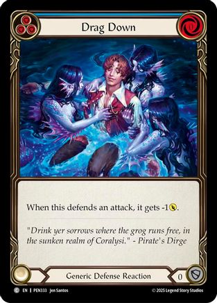 Drag Down (Blue) (PEN333) Rainbow Foil - Compendium of Rathe