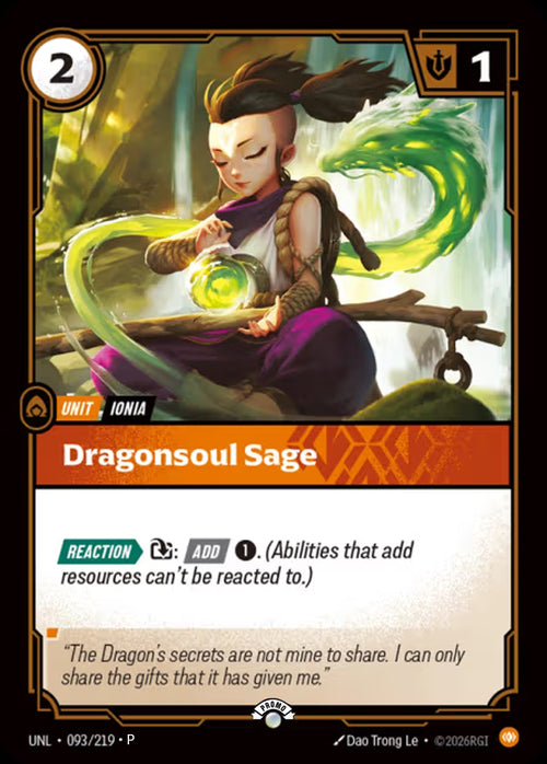 Dragonsoul Sage (093) Foil - Riftbound Promotional Cards