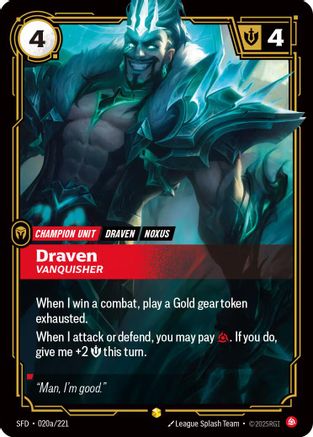 Draven – Vanquisher (Alternate Art) (020a) Foil - Spiritforged