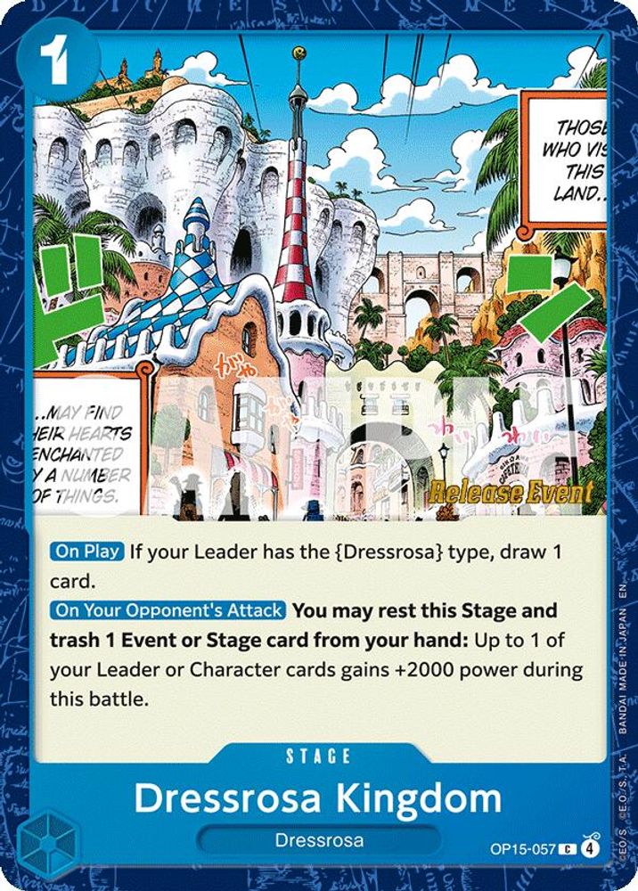 Dressrosa Kingdom (OP15-057) Release Event Cards