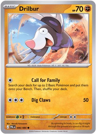 Drilbur (46) Reverse Holofoil - Pitch Black