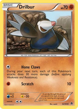 Drilbur (54) Reverse Holofoil - Emerging Powers
