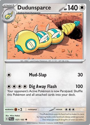 Dudunsparce (157) Reverse Holofoil - Paldea Evolved
