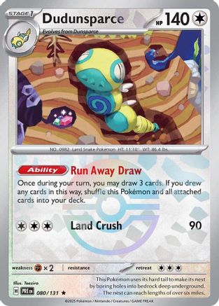 Dudunsparce (Poke Ball Pattern) (80) Reverse Holofoil - Prismatic Evolutions